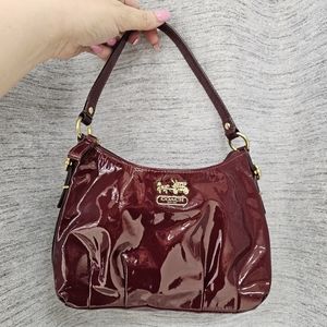 coach patent leather purse small y2k burgundy bag